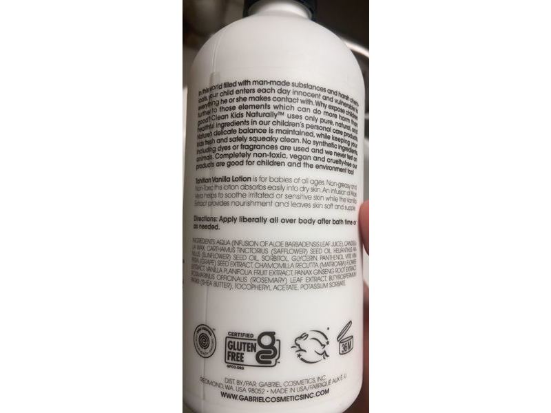 Clean Kids Naturally Body Lotion, Tahitian Vanilla, 16 fl oz/480 mL