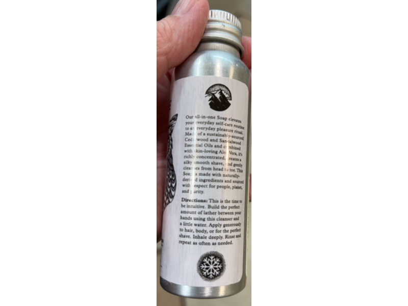 Alpine Provisions Soap, Cedar + Sandalwood, 2.4 fl oz/72 mL