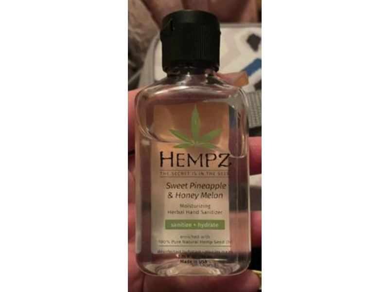 Hempz Herbal Hand Sanitizer, Sweet Pineapple & Honey Melon, 2.25 fl oz/66 mL