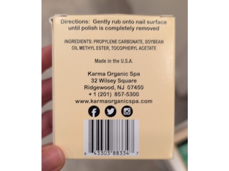 Karma Natural Nail Polish Remover Wipes, 10 Count