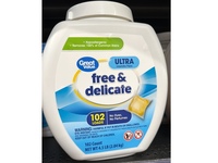 Great Value Free & Delicate Ultra Laundry Pacs, 102 Loads, 102 Count - thumbnail 2