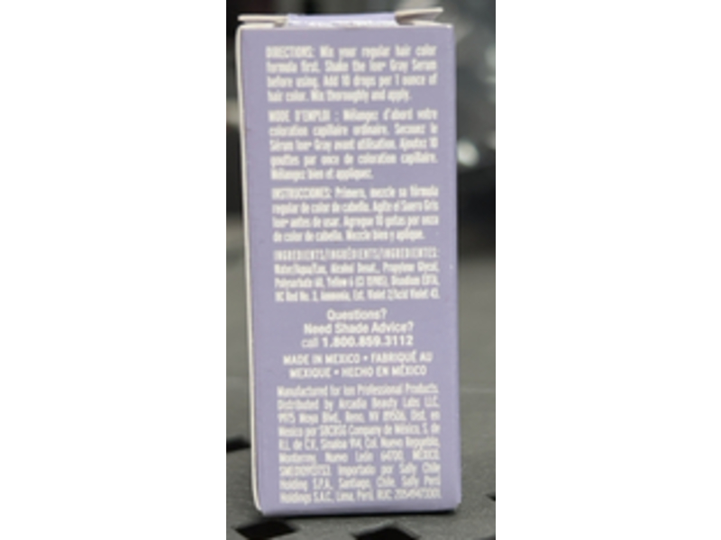 Ion Hair Color Additive Serum, Gray, 0.25 fl oz/7.5 mL