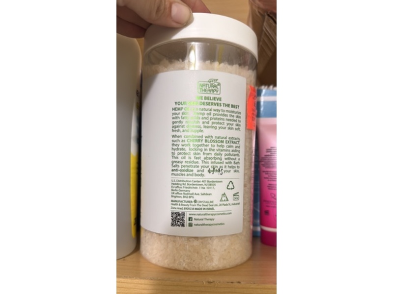 Natural Therapy Bath Salts, Hemp Cherry Blossom, 37 oz/1050 g