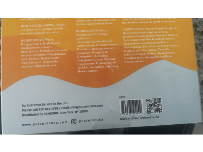 Pursonic Anti Aging Skin Serum Set, Hyaluronic Acid Serum, Retinol Serum & Vitamin C Face Serum