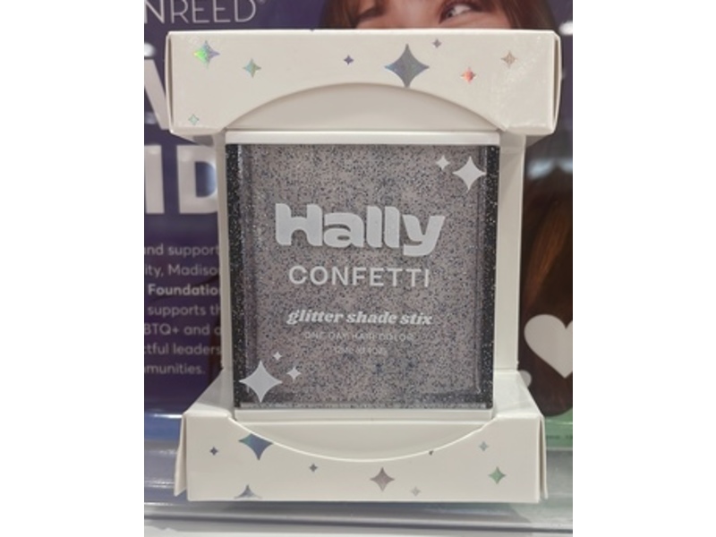 Hally Hair Glitter Shade Stix, Confetti, 0.4 oz/12 mL