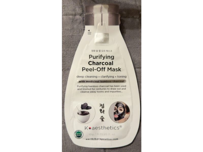 Earth Therapeutics Purifying Charcoal Peel-Off Mask, Bamboo Charcoal, 0.35 fl oz/10 g, Pack Of 5