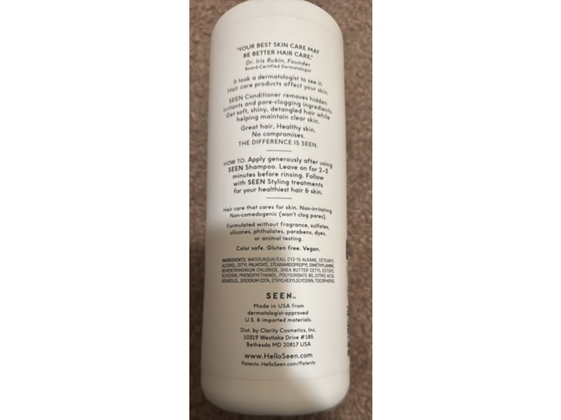 SEEN Conditioner, Fragrance Free, 32.5 fl oz/960 mL