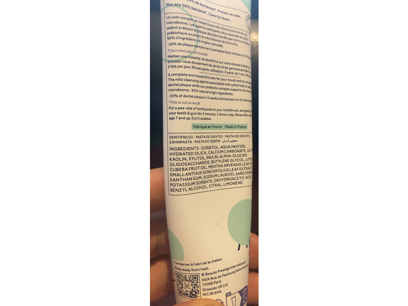 Gallinee Oral Care Prebiotic Toothpaste, Mint & Verbena, 3.4 fl oz/75 mL