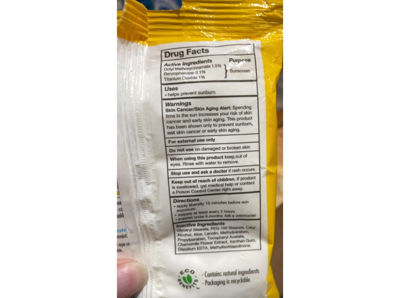 Petkin Doggy Sunwipes, SPF 15, Vanilla Coconut, 20 Count