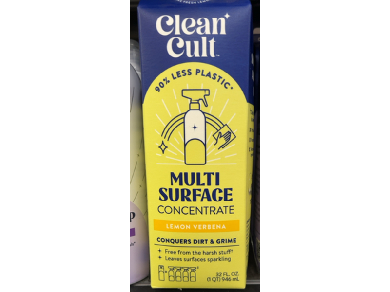 Clean Cult Multi Surface Concentrate, Lemon Verbena, 32 fl oz/946 mL, Pack Of 3