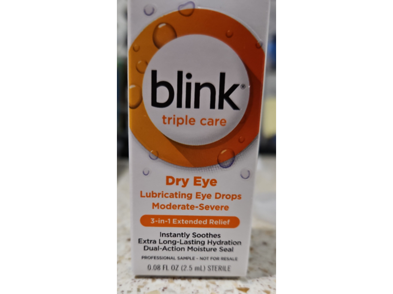 Blink Triple Care Lubricating Eye Drops, 0.08 fl oz/2.5 mL