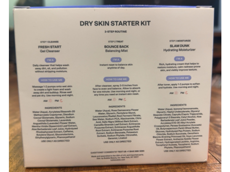 Bubble Dry Skin Starter Kit, 3-step Hydrating Routine