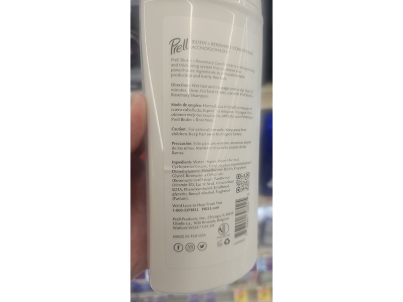 Prell Conditioner, Biotin + Rosemary, 13.5 fl oz/400 mL, Pack of 3