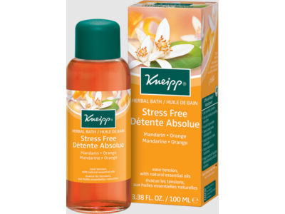 Kneipp Stress-Free Herbal Bath, Mandarin & Orange, 3.38 fl oz/100 mL