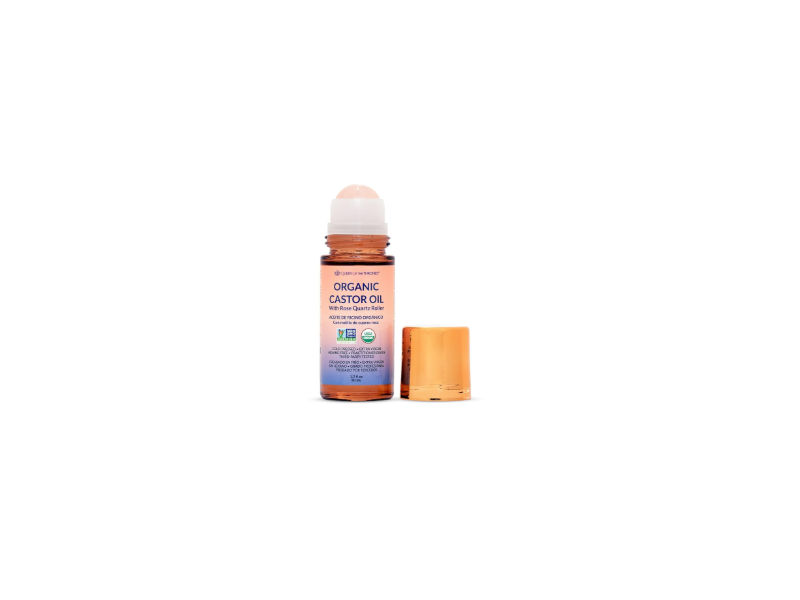 Queen Of The Thrones Organic Castor Oil, Rose Quartz Roller, 1.7 fl oz/50 mL