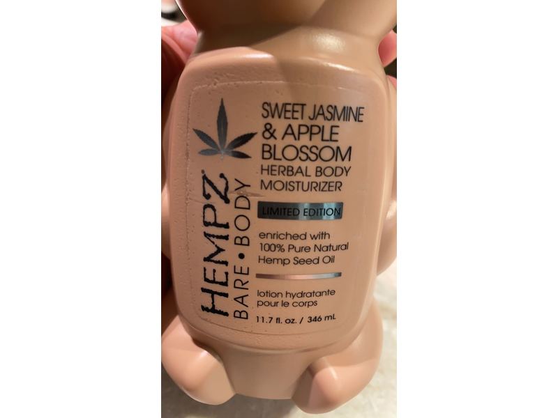 Hempz Bare Herbal Body Moisturizer, Sweet Jasmine & Apple Blossom, 11.7 fl oz/346 mL