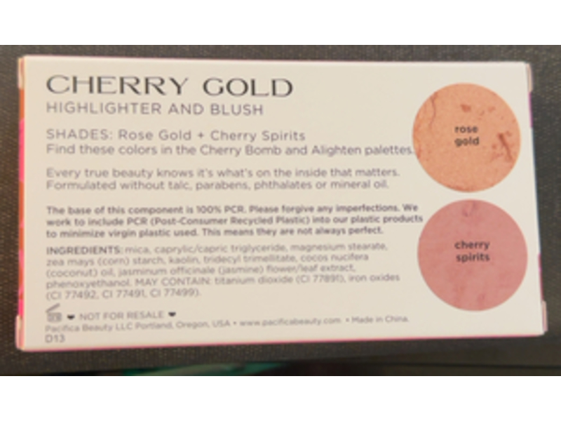 Pacifica Beauty Highlighter & Blush Palette, Cherry Gold, 0.23 oz/8 g