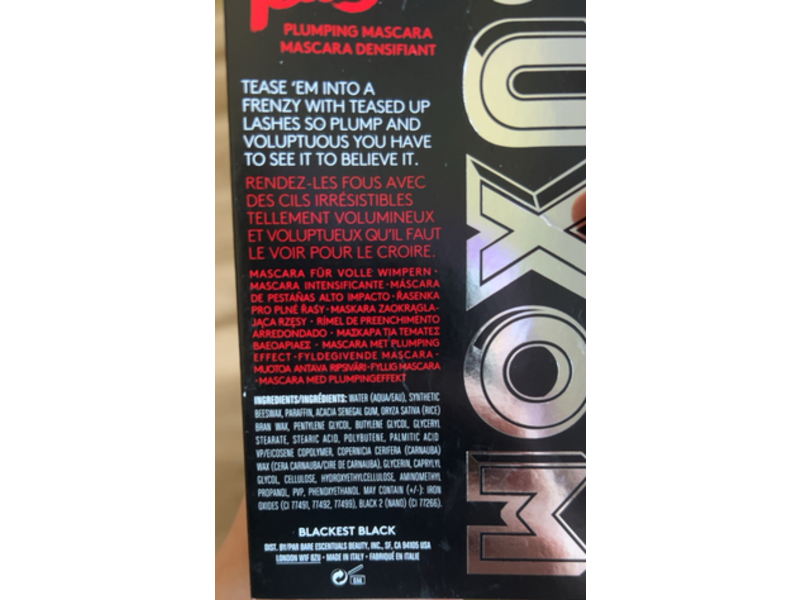 Buxom Big Tease Plumping Mascara, Blackest Black, 0.45 oz/13.5 mL