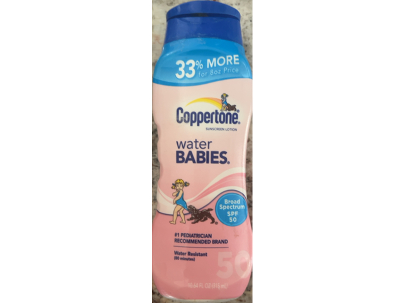 Coppertone Water Babies Sunscreen Lotion, SPF 50, 10.64 fl oz/315 mL