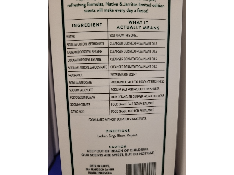 Native Moisturizing Shampoo, Jarritos, 16.05 fl oz/487 mL