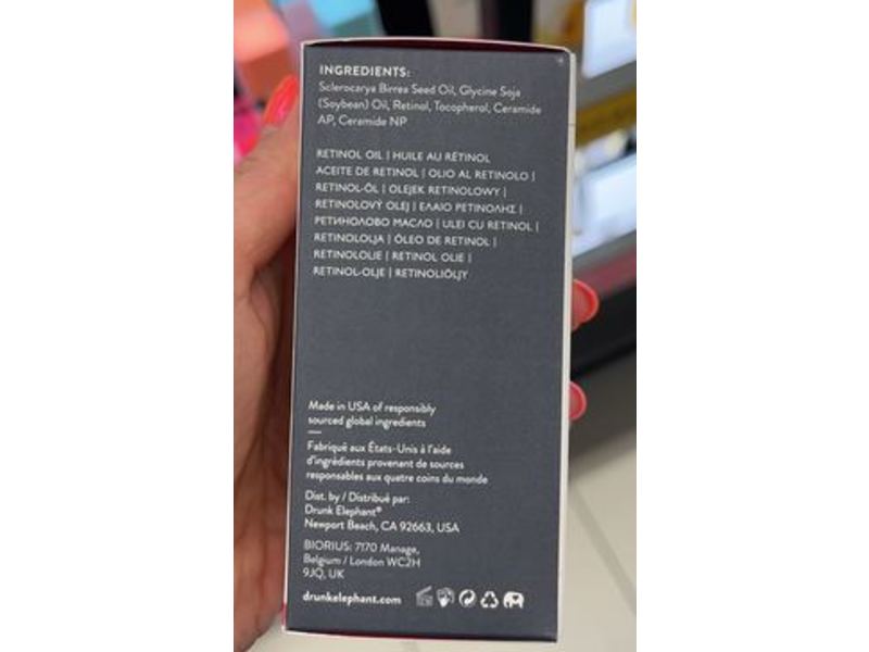 Drunk Elephant A-Gloei Virgin Marula Oil, Retinol, 1 fl oz/30 mL