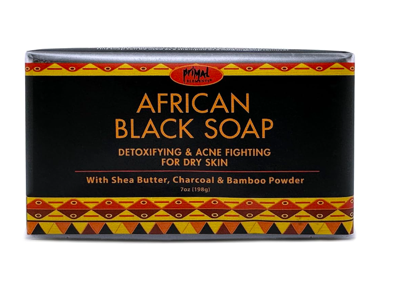 Primal African Black Soap, Shea Butter, Charcoal & Bamboo Powder, 7 oz/198 g, Pack Of 6