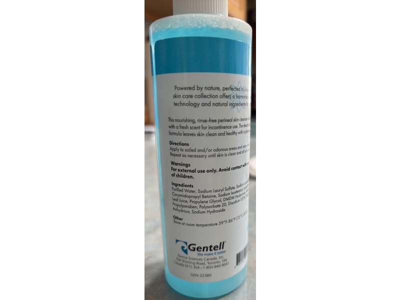 Gentell Claravie Perineal Cleanser With Aloe, 8 fl oz/236 mL