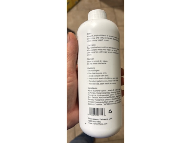 Blyss Brazilian Waves Mop Concentrate, Natural Scented, 16.9 fl oz/500 mL
