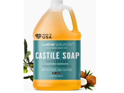 Webenaturals Castile Soap, Unscented, 64 fl oz/1.89 L