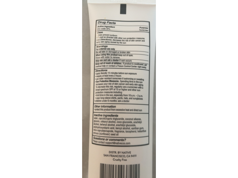 Native Mineral Sunscreen, SPF 30, Sweet Peach & Nectar, 5 fl oz/147 mL