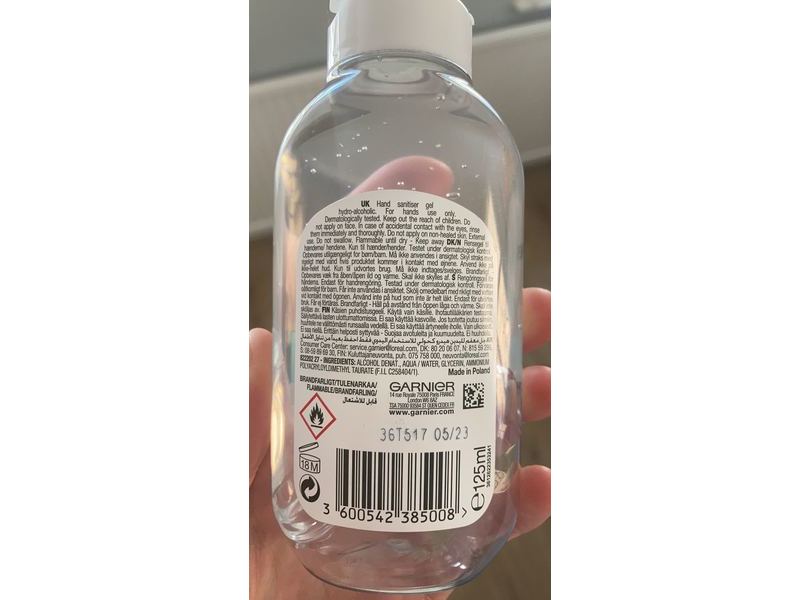 Garnier Pure Active Hand Sanitiser Gel, 125 mL