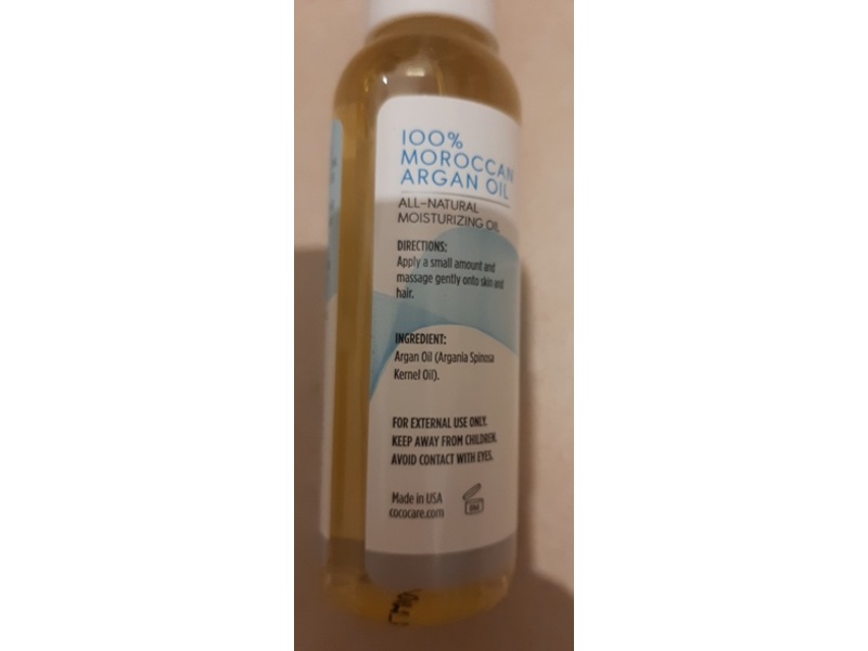 Cococare 100% Moroccan Argan Oil, 2 fl oz/60 mL