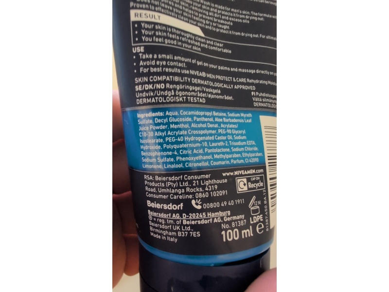 Nivea Men Originals Deep Cleaning Face Wash, Aloe Vera, 100 mL