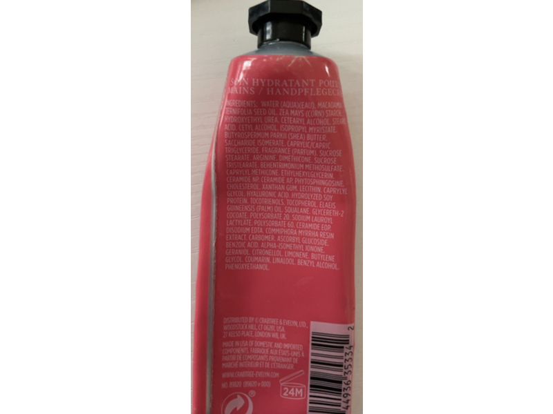 Crabtree & Evelyn Rosewater & Pink Peppercorn Hydrating Hand Therapy, 0.86 oz/25 mL