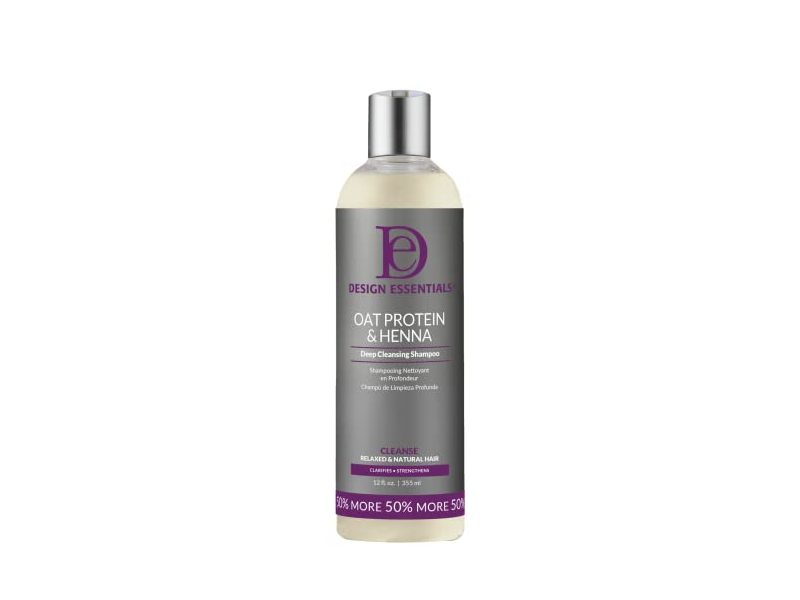 Design Essentials Deep Cleansing Shampoo, Oat Protein & Henna, 12 fl oz/355 mL