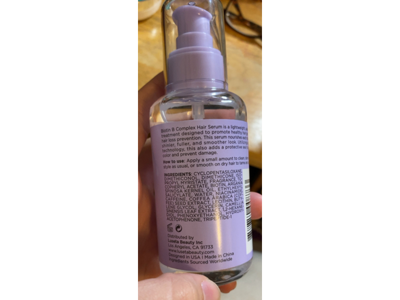 Luseta Hair Thickening Serum, Biotin & B-Complex, 3.38 fl oz/100 mL