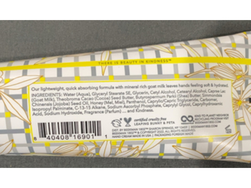 Beekman 1802 Goat Milk Hand Cream, Vanilla Woods, 3.4 fl oz/100 mL