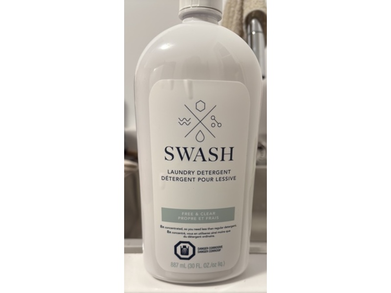 Swash Laundry Detergent, Free & Clear, 30 fl oz/887 mL