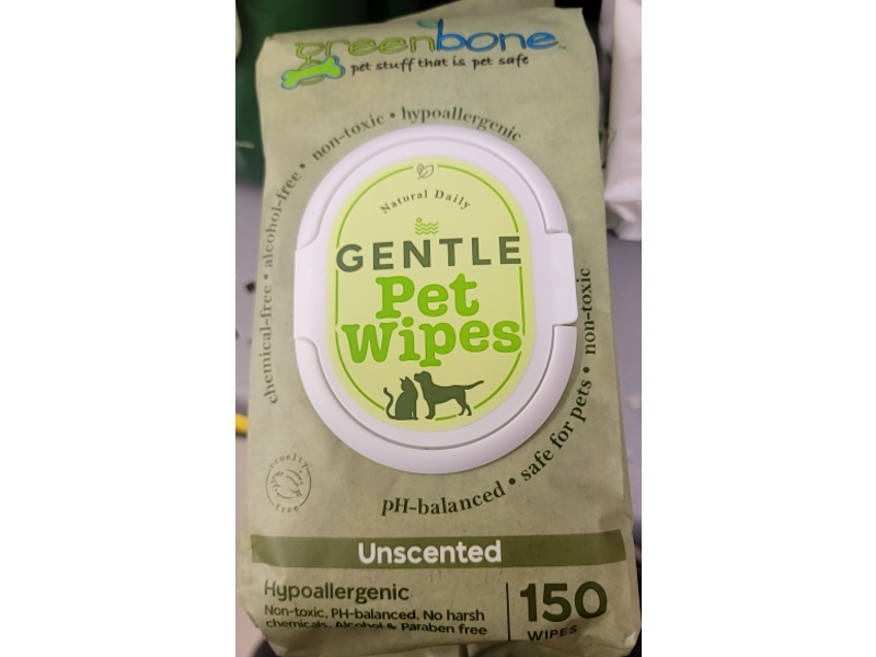 Green Bone Gentle Pet Wipes, 150 Wipes