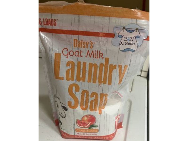 B&N All Natural Daisy's Goat Milk Laundry Soap, Citrus Sunrise, 96 Loads, 48 oz/1.36 kg