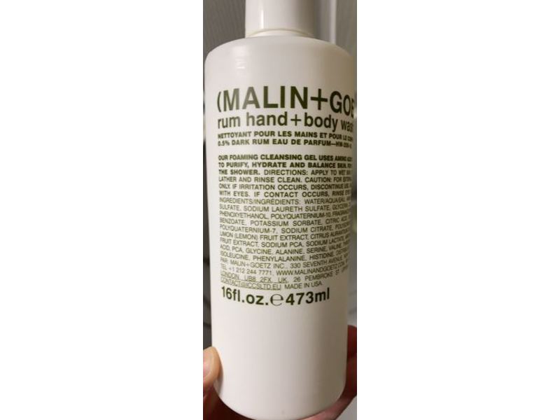 Malin + Goetz Rum Hand + Body Wash, 16 fl oz/473 mL