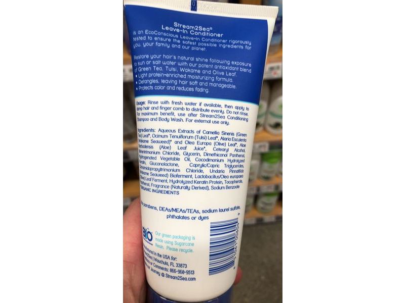 Stream2Sea Leave-In Hair Conditioner, Pure Antioxidant Protection, 6 fl oz/180 mL