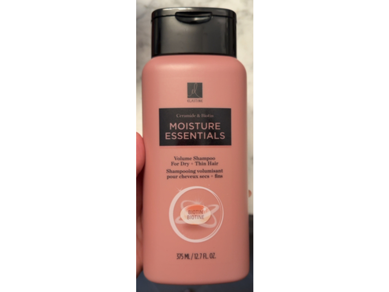 Elastine Moisture Essentials Volume Shampoo, Ceramide & Biotin, 12.7 fl oz/375 mL