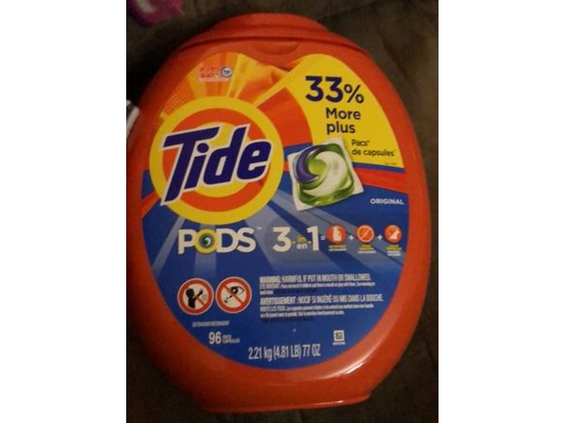 Tide Pods Laundry 3-In-1 Detergent, Original, 77 oz/2.21 kg, 96 Count