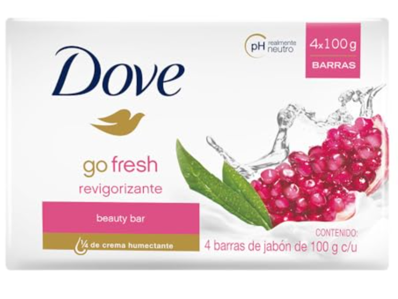 Dove Go Fresh Revive Beauty Bar, Pomegranate, 3.51 oz /100 g, Pack Of 4