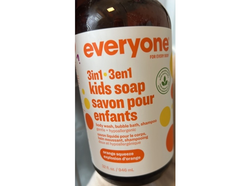 Everyone 3 In 1 Kids Soap, Orange Squeeze, 32 fl oz/946 mL