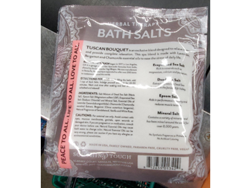 Soothing Touch Tuscan Bouquet Bath Salts, Lavender, Chamomile & Bergamot, 8 oz/227 g