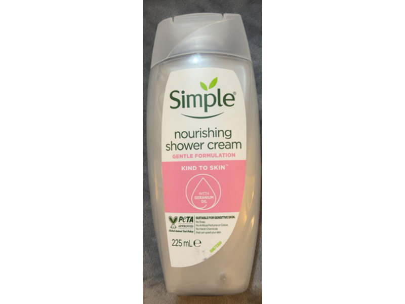 Simple Kind To Skin Nourishing Shower Cream, Geranium Oil, 225 mL, Pack Of 6