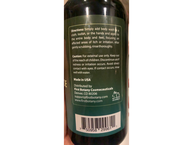 First Botany Cosmeceuticals All Natural Body Wash, Tea Tree, Peppermint, Aloe, 16 fl oz/473 mL