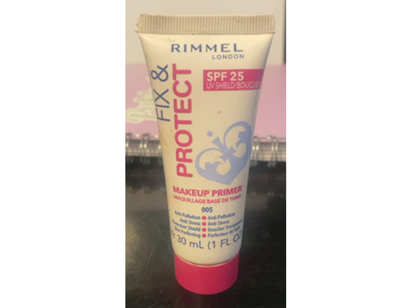 Rimmel London Fix & Protect Makeup Primer, SPF 25, 1 fl oz/30 mL